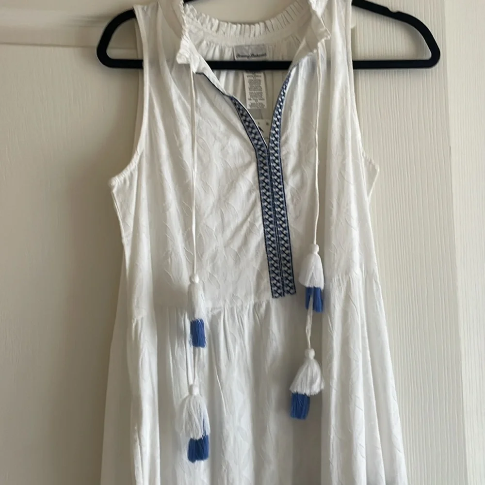 NWT Tommy Bahama White Cotton embroidered Dress - Picture 2 of 3